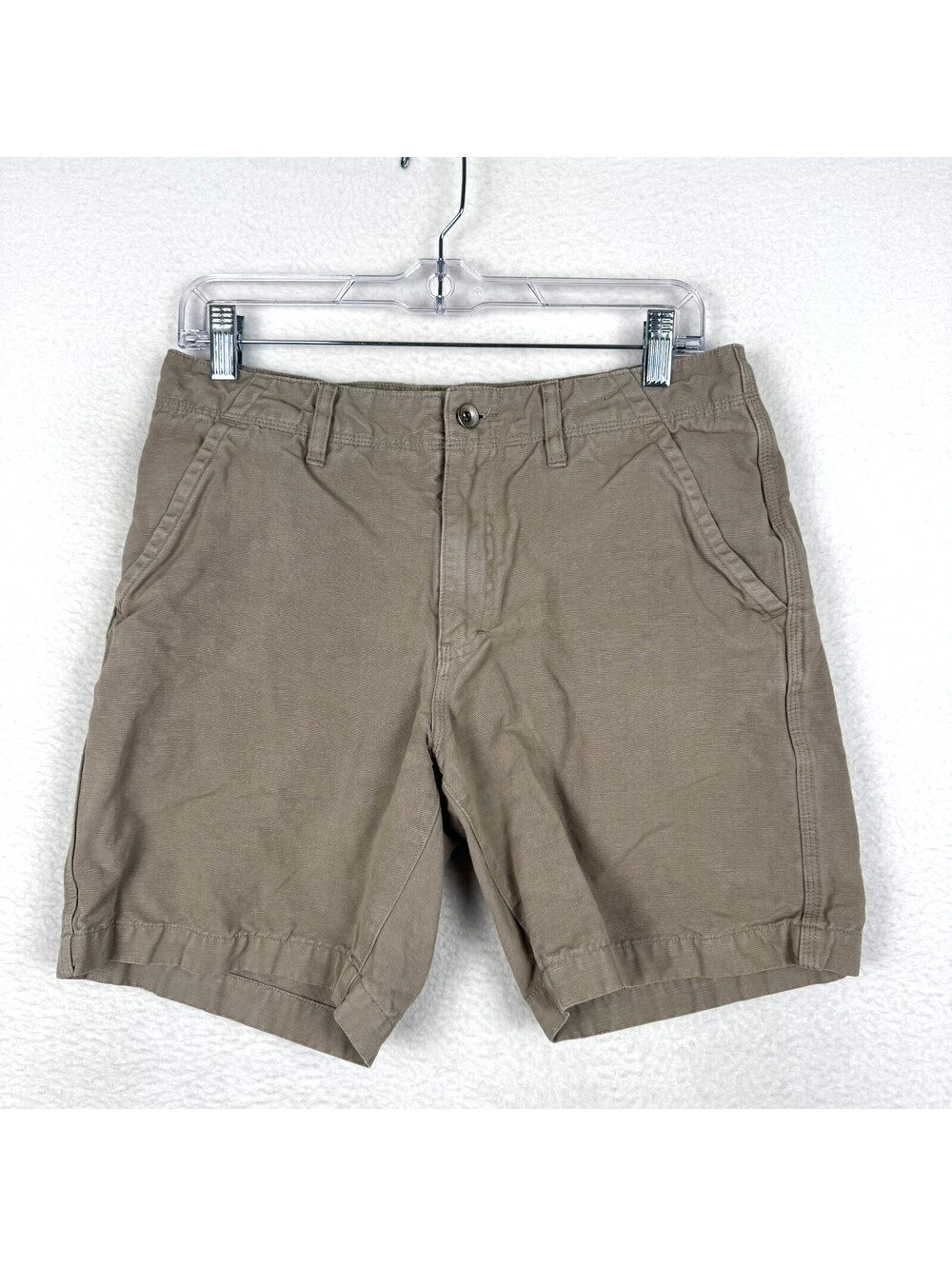 Taylor Stitch Foundation Shorts Mens 30 Brown Linen Organic Cotton 7" Inseam